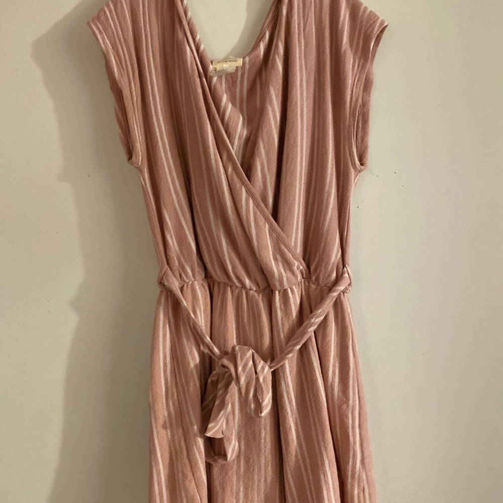pink striped romper